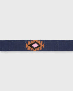 Load image into Gallery viewer, Hand-Loomed D-Ring Belt in Navy Tribal
