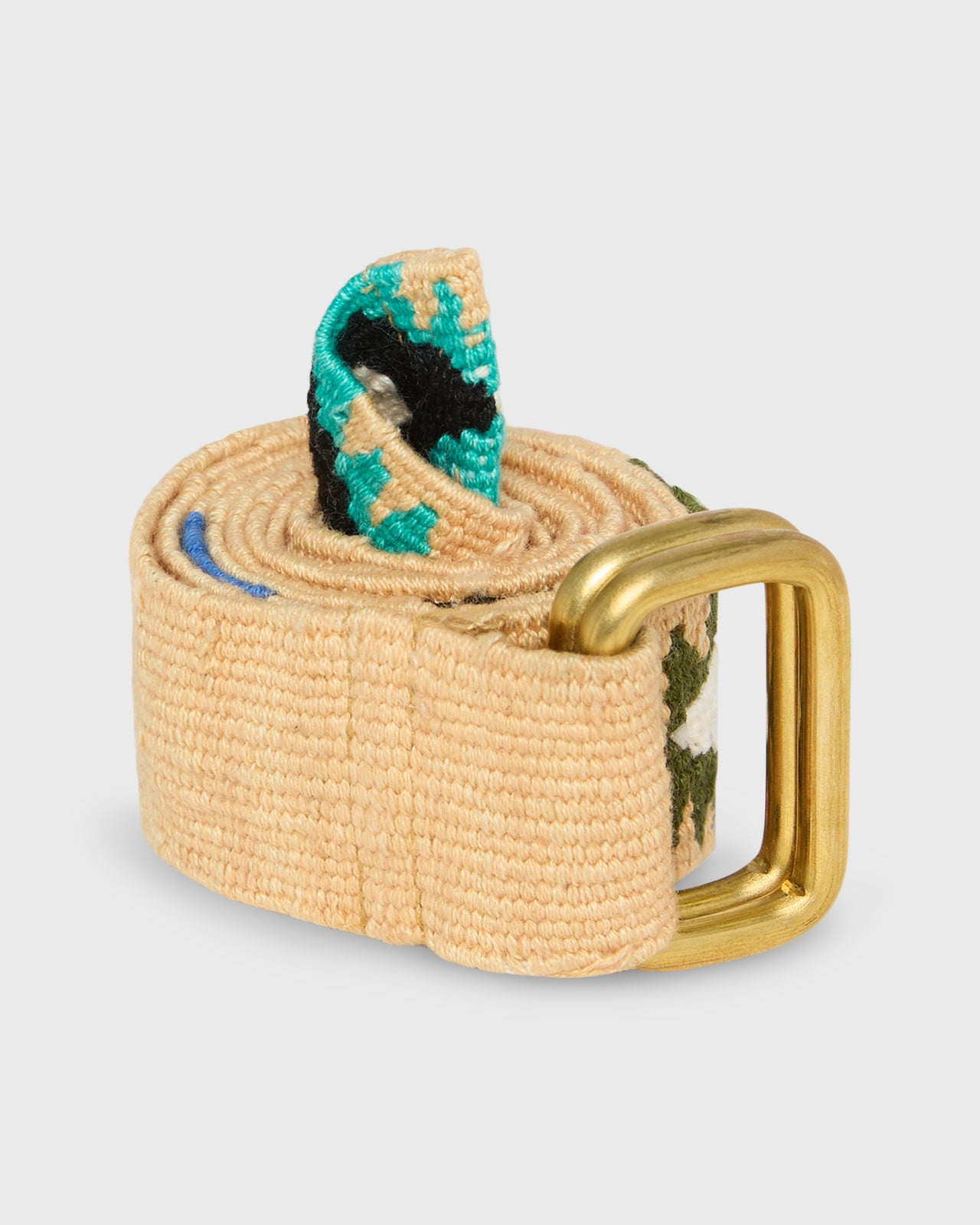 Hand-Loomed D-Ring Belt in Maize Tribal