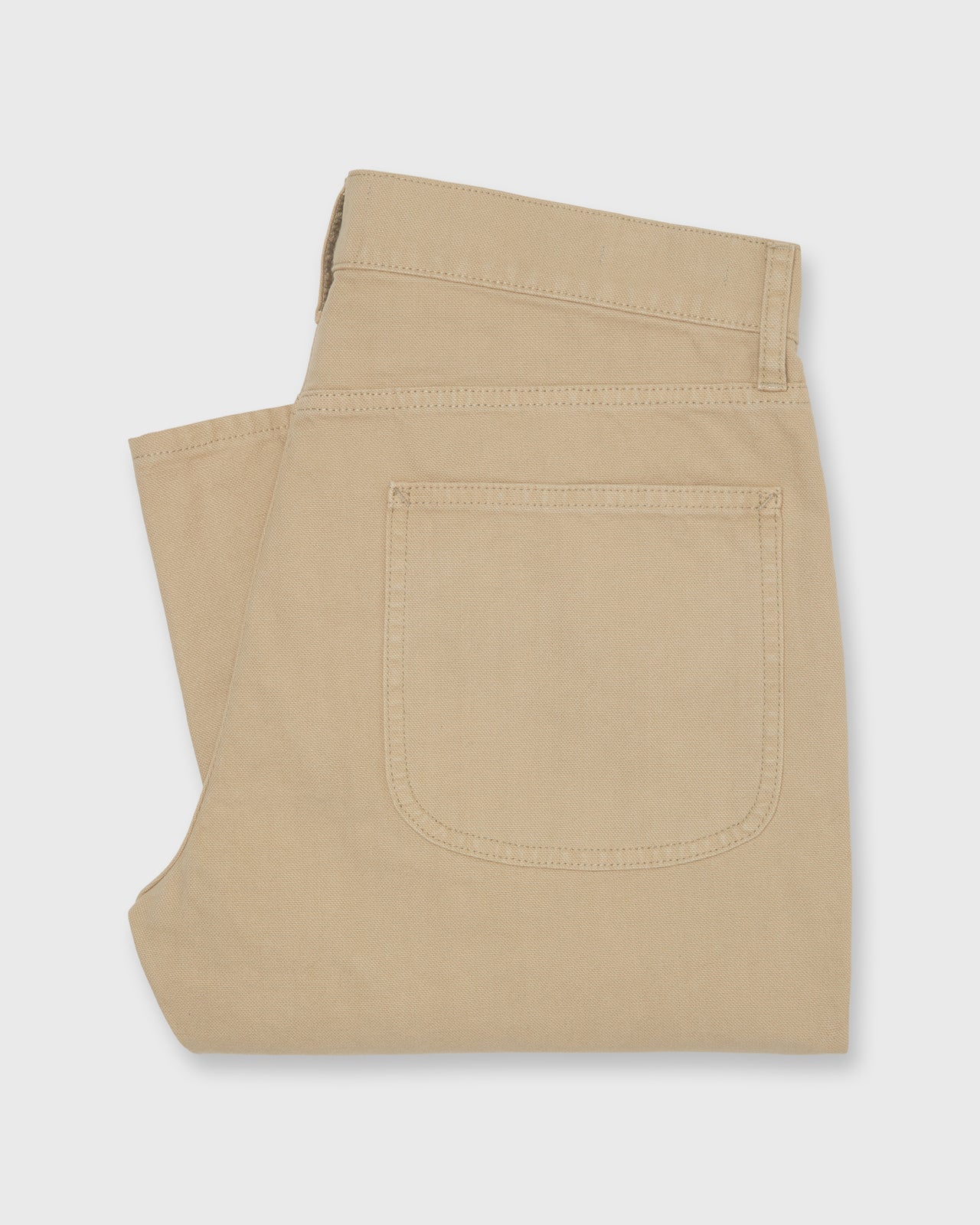 Garment-Dyed Brush Pant in Khaki Canvas