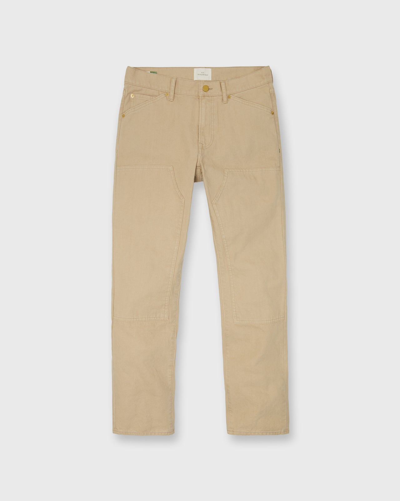 Garment-Dyed Brush Pant in Khaki Canvas
