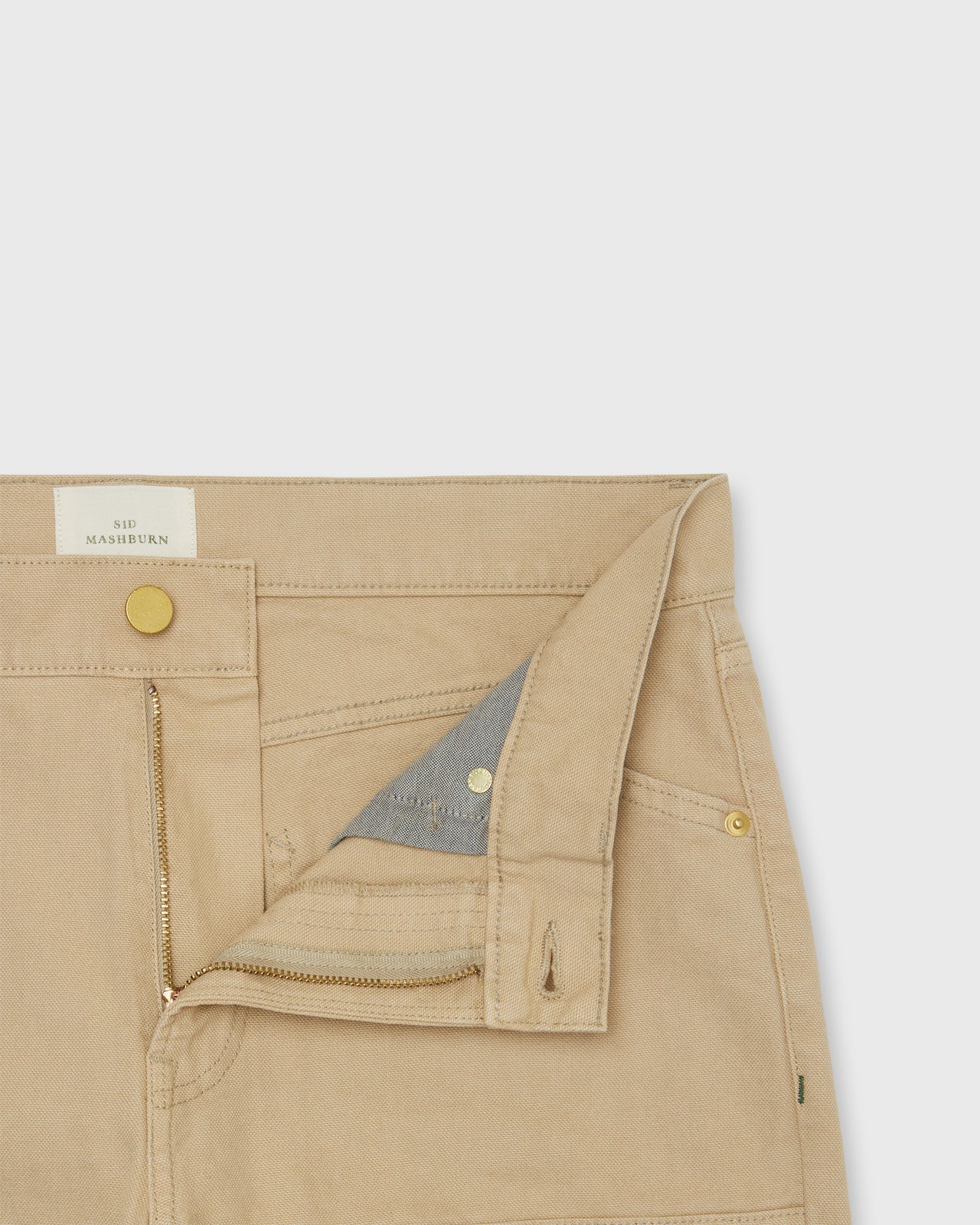 Garment-Dyed Brush Pant in Khaki Canvas
