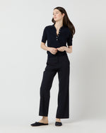 Load image into Gallery viewer, Tasha Polo Sweater in Navy Cotton

