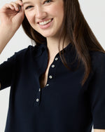 Load image into Gallery viewer, Tasha Polo Sweater in Navy Cotton
