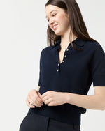 Load image into Gallery viewer, Tasha Polo Sweater in Navy Cotton
