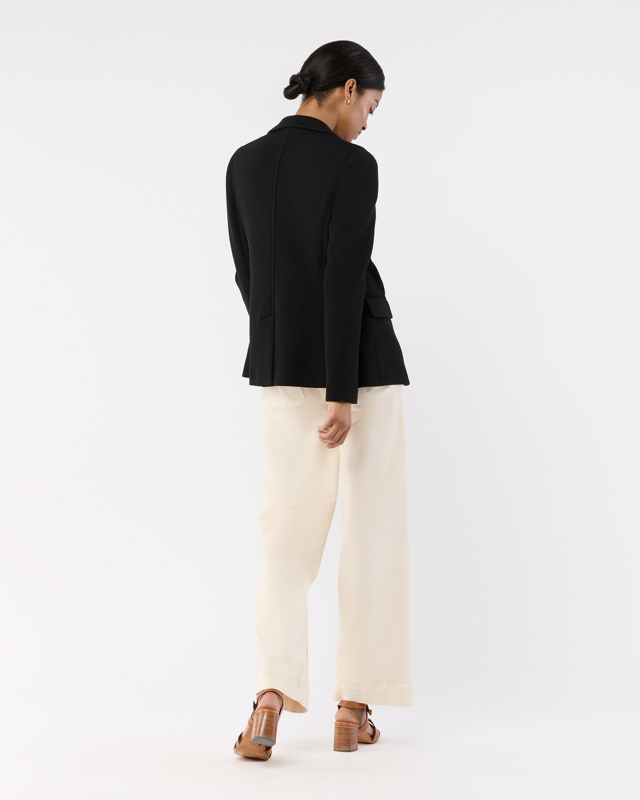 Parker Jacket in Black Wool Pique Knit