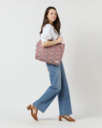 Load image into Gallery viewer, Reusable Tote Bag in Pink/Orange Dazzle Liberty Fabric
