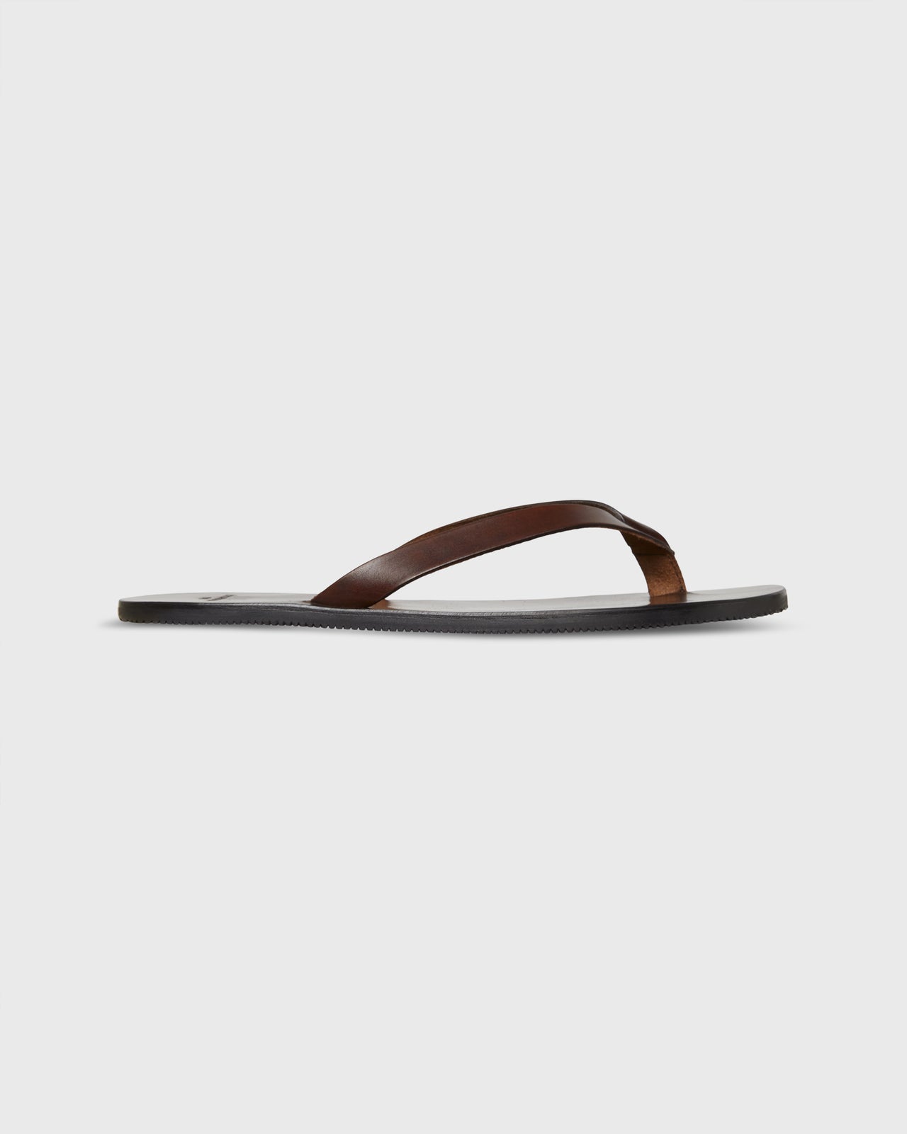 Thong Sandal in Brown Leather