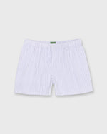Load image into Gallery viewer, Button-Front Boxer Short in Lavender Multi Stripe Poplin
