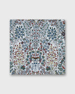 Load image into Gallery viewer, Hand-Rolled Cotton Pocket Square in Ivory/Indigo/Bordeaux Kensington Park Liberty Fabric
