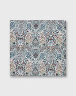 Load image into Gallery viewer, Hand-Rolled Cotton Pocket Square in Ivory/Indigo/Bordeaux Kensington Park Liberty Fabric
