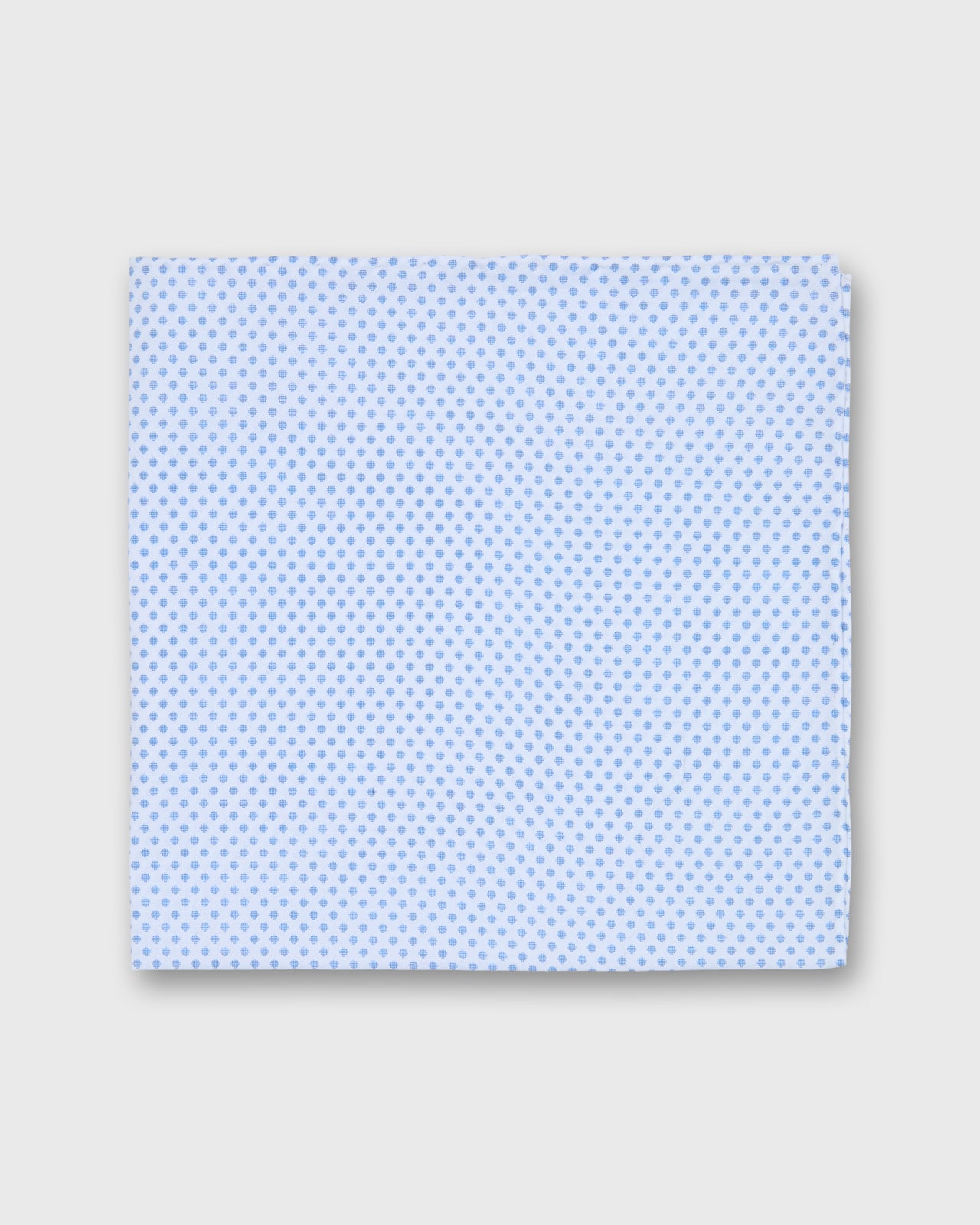 Hand-Rolled Cotton Pocket Square in Blue Dot