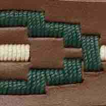 1 1/8" Polo Belt in Green/Bone Medium Brown Leather