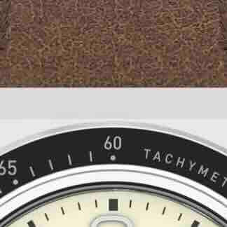 Q Timex Chronograph Watch in Cream/Brown