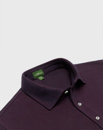 Load image into Gallery viewer, Short-Sleeved Polo in Merlot Dark Oxford Pima Pique
