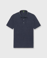 Load image into Gallery viewer, Short-Sleeved Polo in Heather Denim/Heather Graphite Stripe Pima Pique
