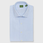 Load image into Gallery viewer, Made-to-Measure Shirt in Blue Graph Check Poplin
