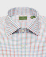 Load image into Gallery viewer, Spread Collar Dress Shirt in Sky/Green/Poppy Check Poplin
