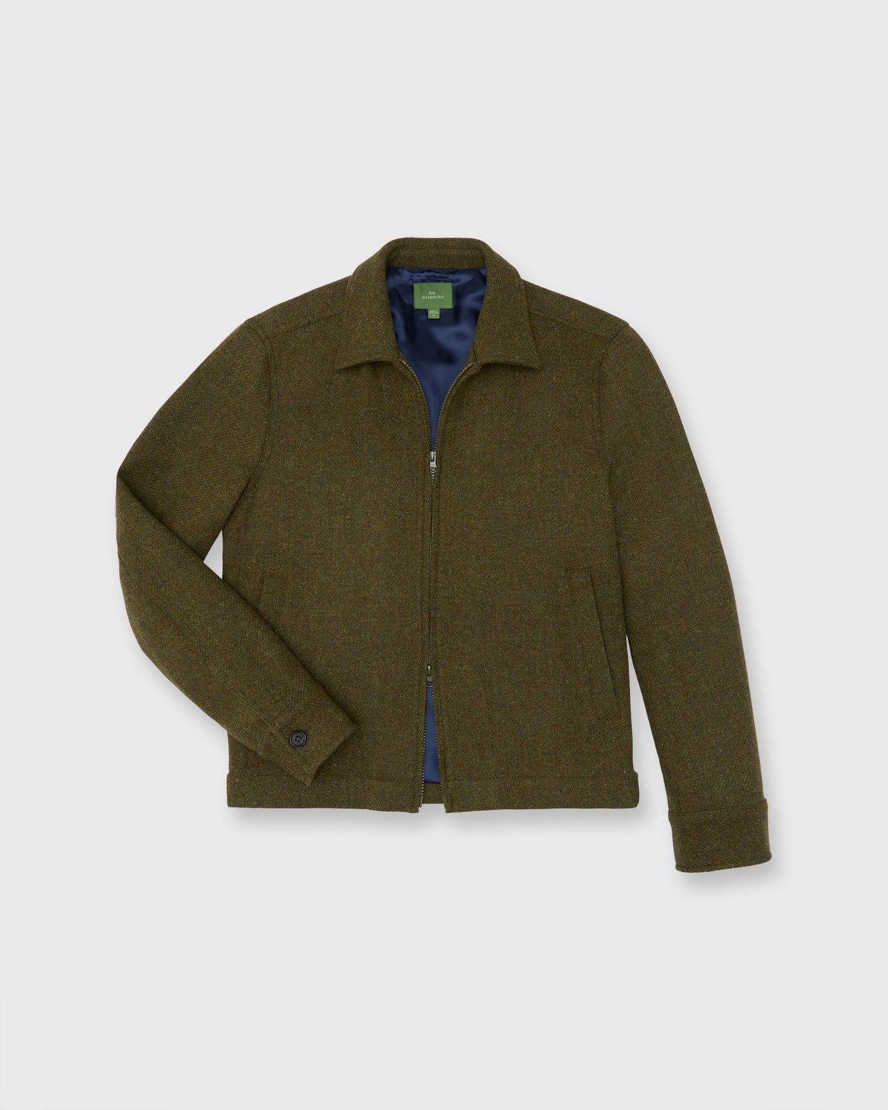 Scrambler Jacket in Olive Harris Tweed