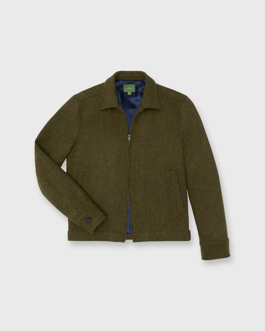 Scrambler Jacket in Olive Harris Tweed