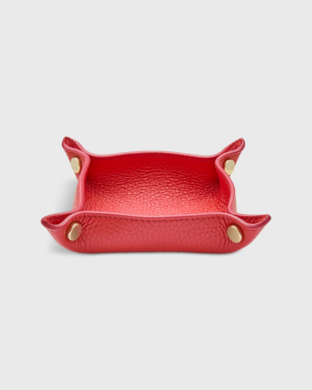 Small Square Tray in Poppy Leather