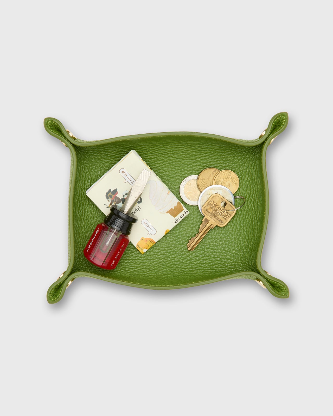 Medium Rectangle Tray in Leaf Leather