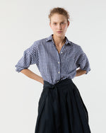 Load image into Gallery viewer, Weekender Shirt in Navy Gingham Cotolino
