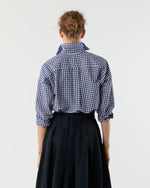 Load image into Gallery viewer, Weekender Shirt in Navy Gingham Cotolino

