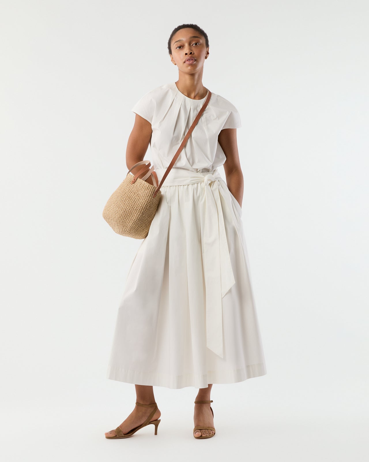 Small Majani Shopper Basket in Natural Brown