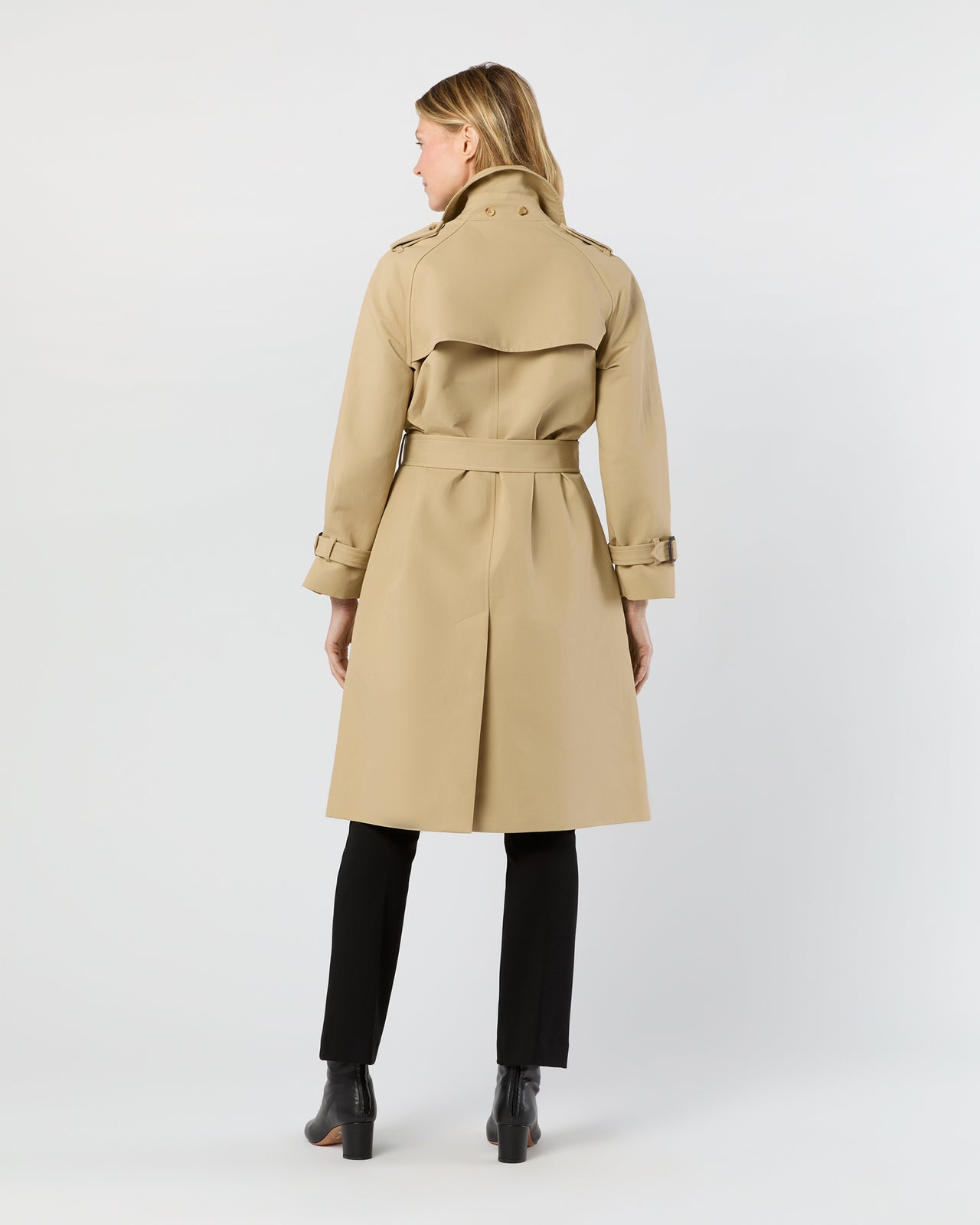 Martine Trench Coat in Khaki Compact Cotton