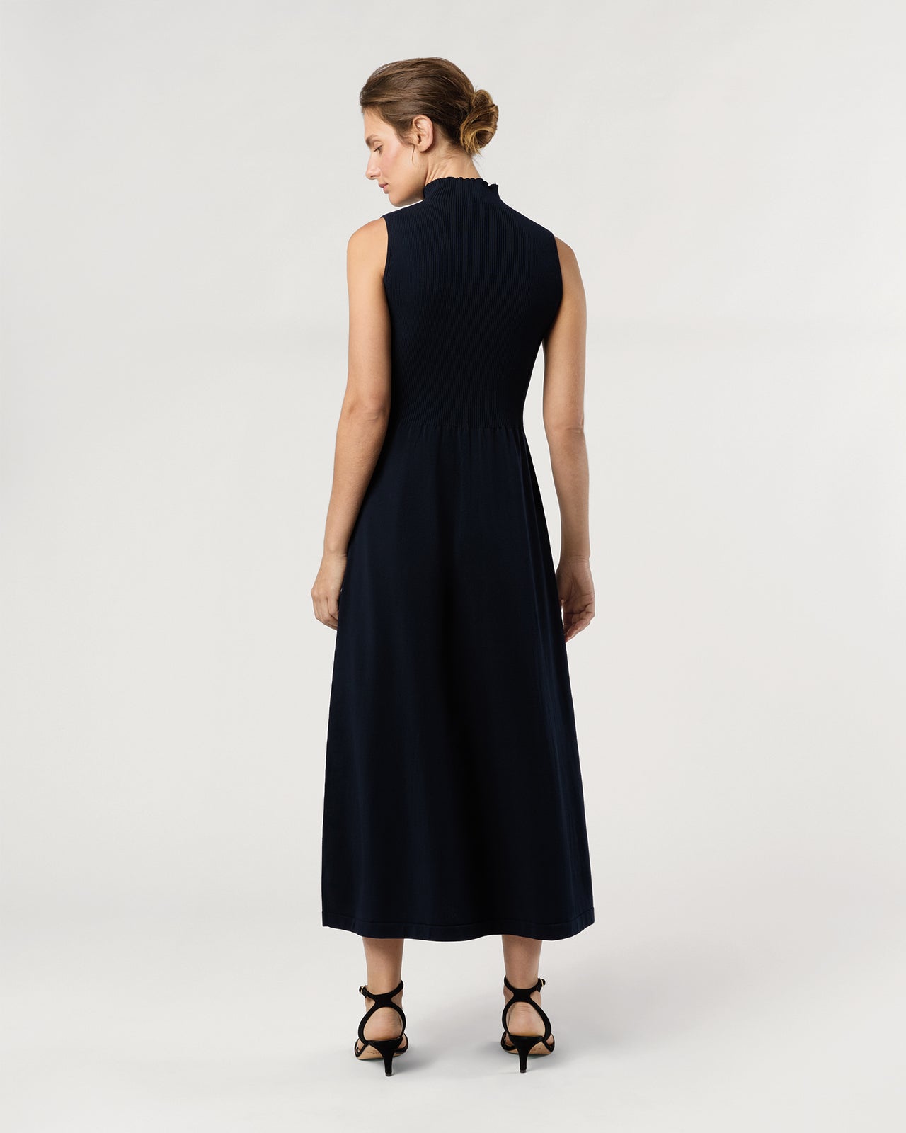 Charlotte Dress in Navy Ice Cotton