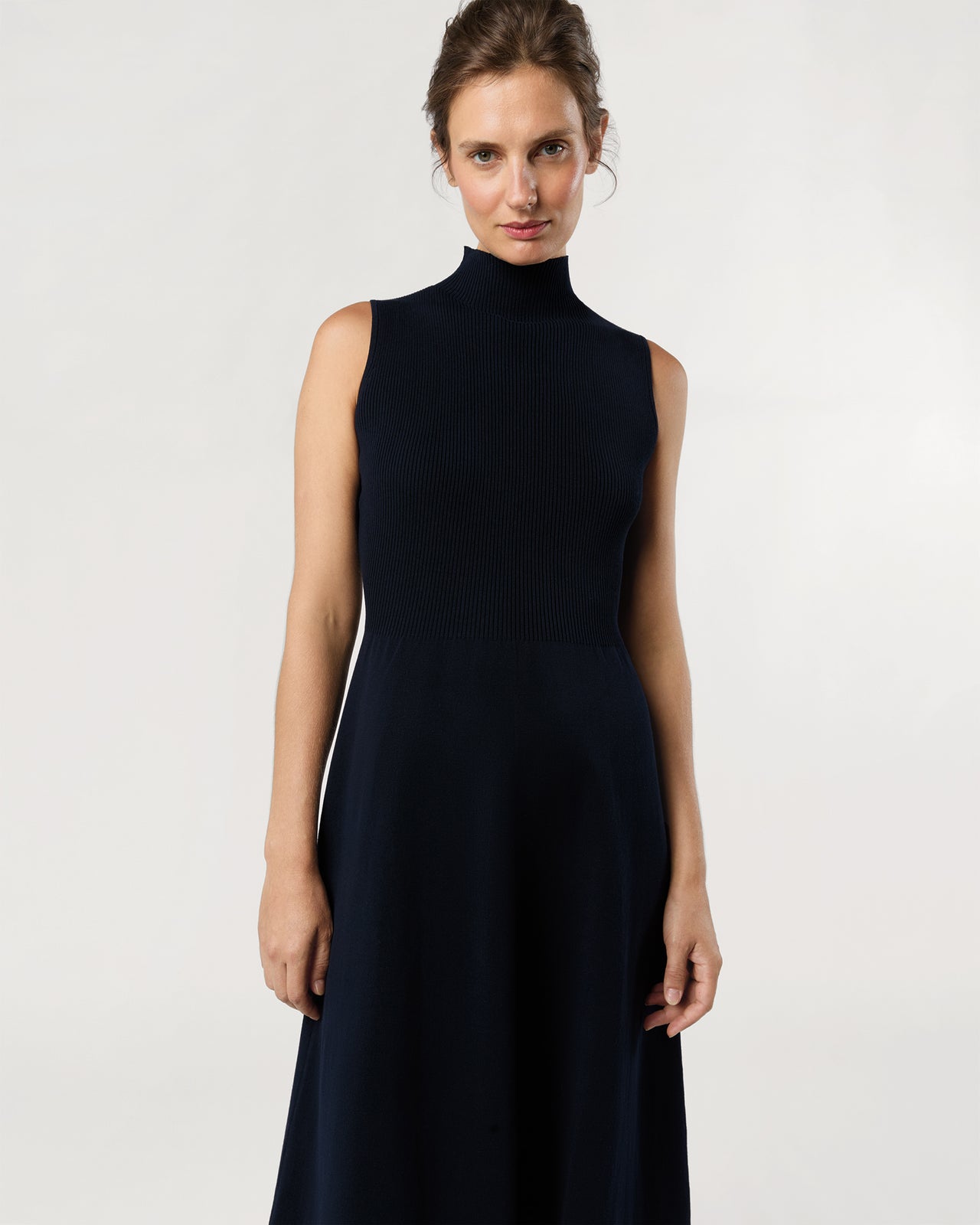 Charlotte Dress in Navy Ice Cotton