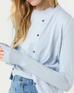 Load image into Gallery viewer, Rosie Cardigan in Heather Sky Cotton/Silk
