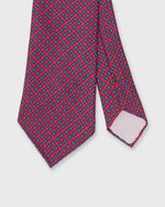 Load image into Gallery viewer, Silk Print Tie in Red/Blue Square
