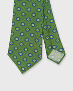 Load image into Gallery viewer, Silk Print Tie in Moss/Blue Geo
