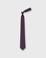 Load image into Gallery viewer, Linen Print Tie in Navy/Berry Geo
