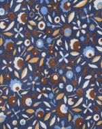 Load image into Gallery viewer, Linen Print Tie in Navy/Brown Floral
