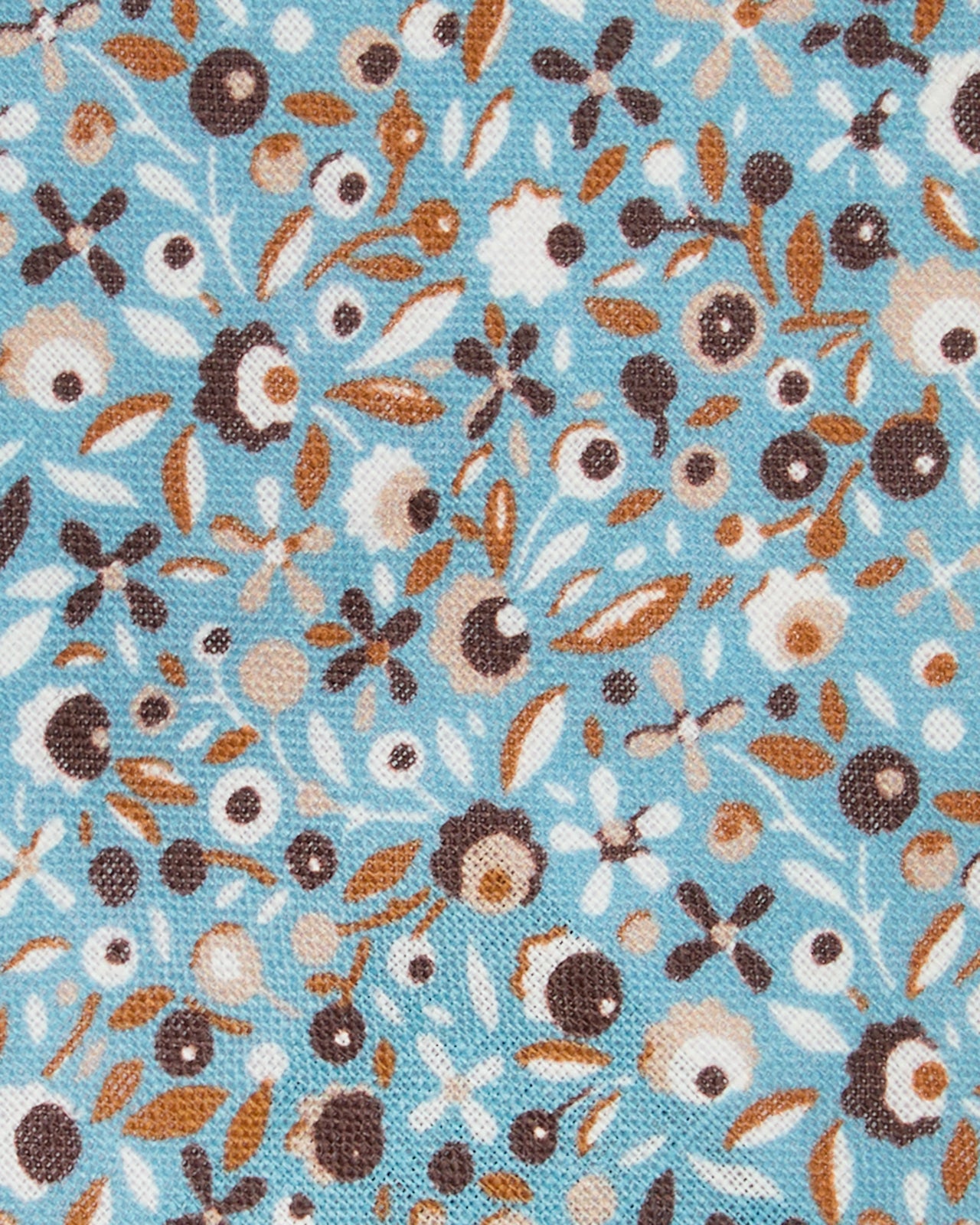 Linen Print Tie in Lovat/Brown Floral