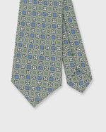 Load image into Gallery viewer, Silk Print Tie in Lovat/Blue/Smoke Kaleidoscope
