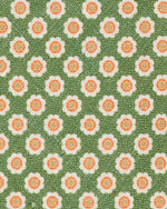 Load image into Gallery viewer, Linen Print Tie in Green/Butter/Orange Flower

