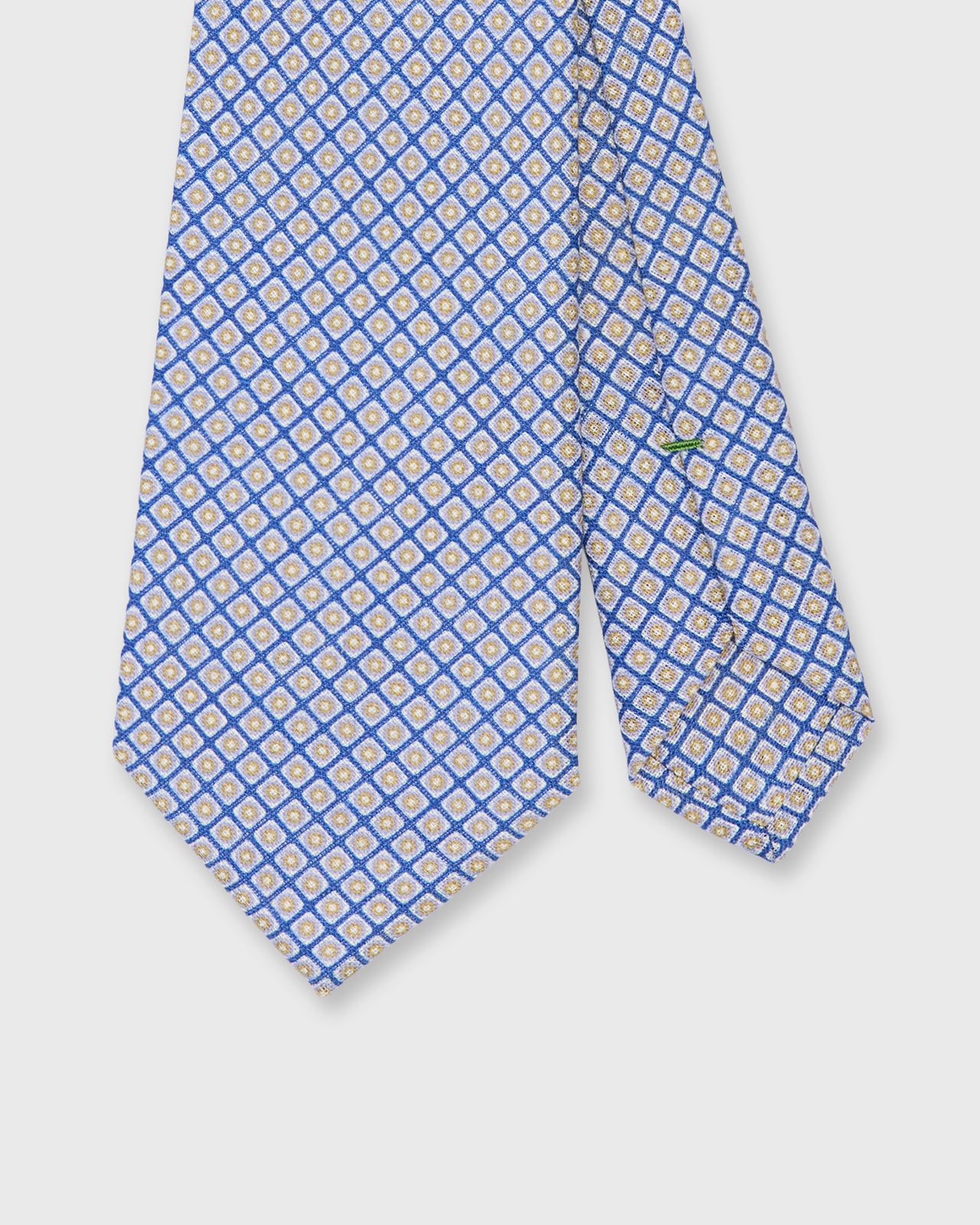 Linen Print Tie in Blue/Lilac/Avocado Square