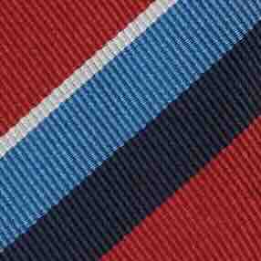 Silk Woven Tie in Red/Marine/Navy Stripe