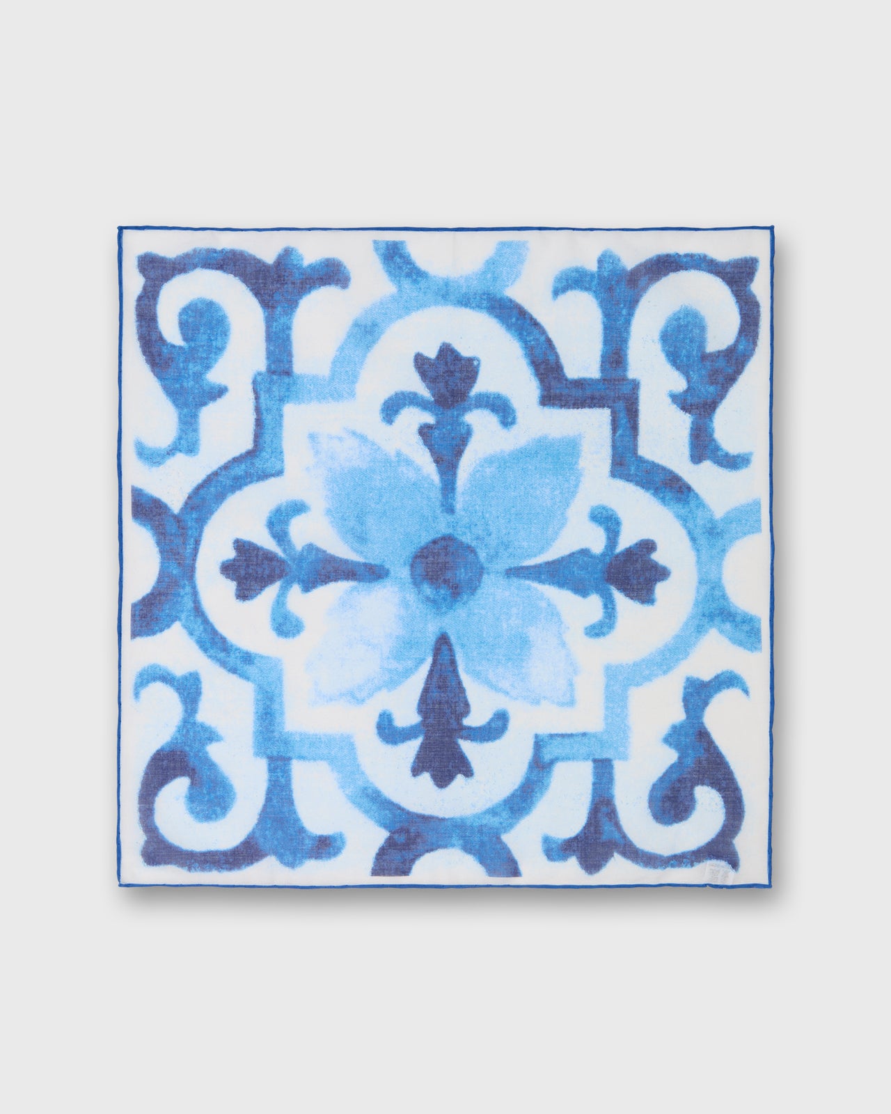 Cotton Pocket Square in Navy Tapestry