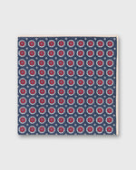 Load image into Gallery viewer, Linen Pocket Square in Navy/Red/Cream Foulard

