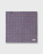 Load image into Gallery viewer, Linen Pocket Square in Navy/Red/Cream Foulard
