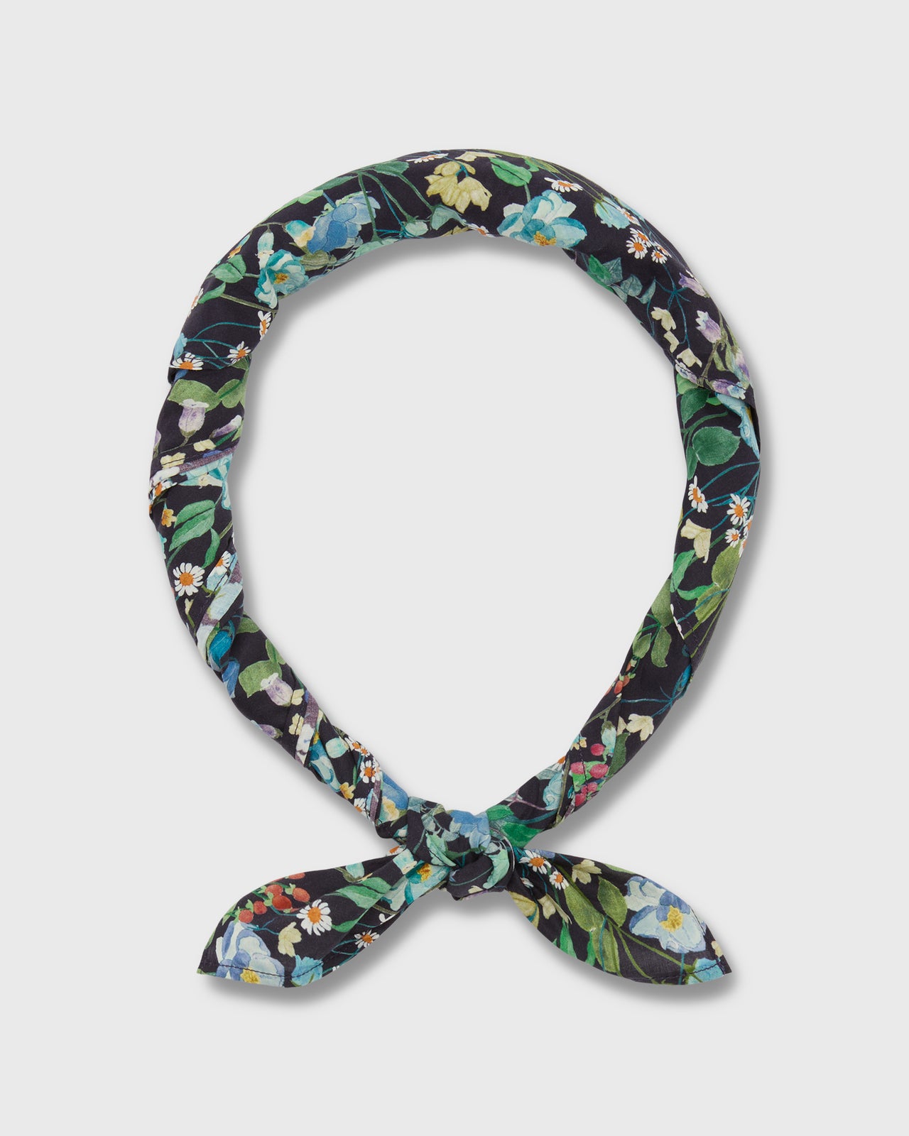 Anyway Scarf in Navy/Multi Fairytale Forest Liberty Fabric