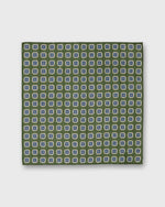 Load image into Gallery viewer, Hand-Rolled Cotolino Pocket Square in Sea Moss/Navy/Cream Medallion
