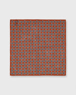 Load image into Gallery viewer, Hand-Rolled Cotolino Pocket Square in Orange/Brown/Cream Paisley
