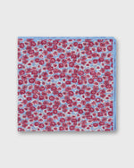 Load image into Gallery viewer, Hand-Rolled Linen/Cotton Pocket Square in Beet/Lilac/Bone Floral
