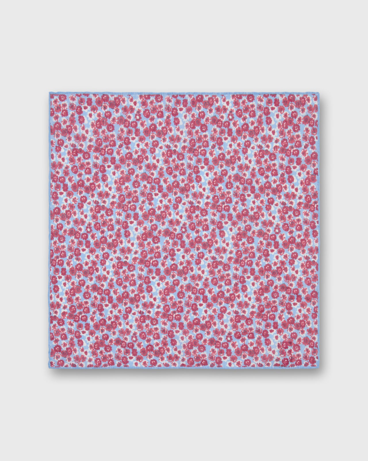 Hand-Rolled Linen/Cotton Pocket Square in Beet/Lilac/Bone Floral