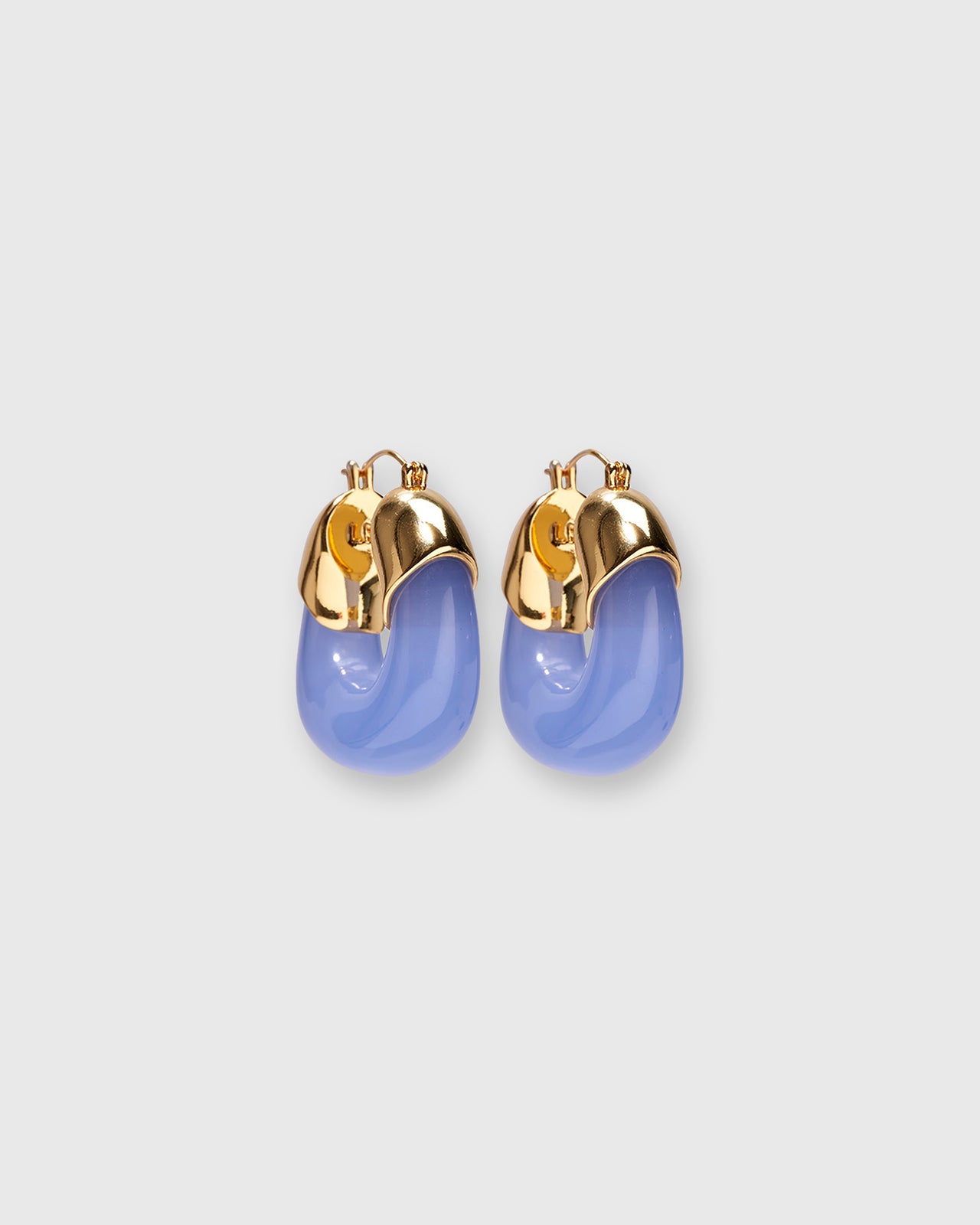 Mini Organic Hoop Earrings in Periwinkle
